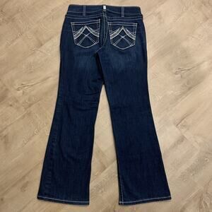 Ariat Real Riding Jeans Women's 29S 29 Short Blue Dark Wash Denim Pants Boot Cut